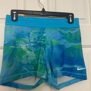 Nike Blue and Green Performance Shorts